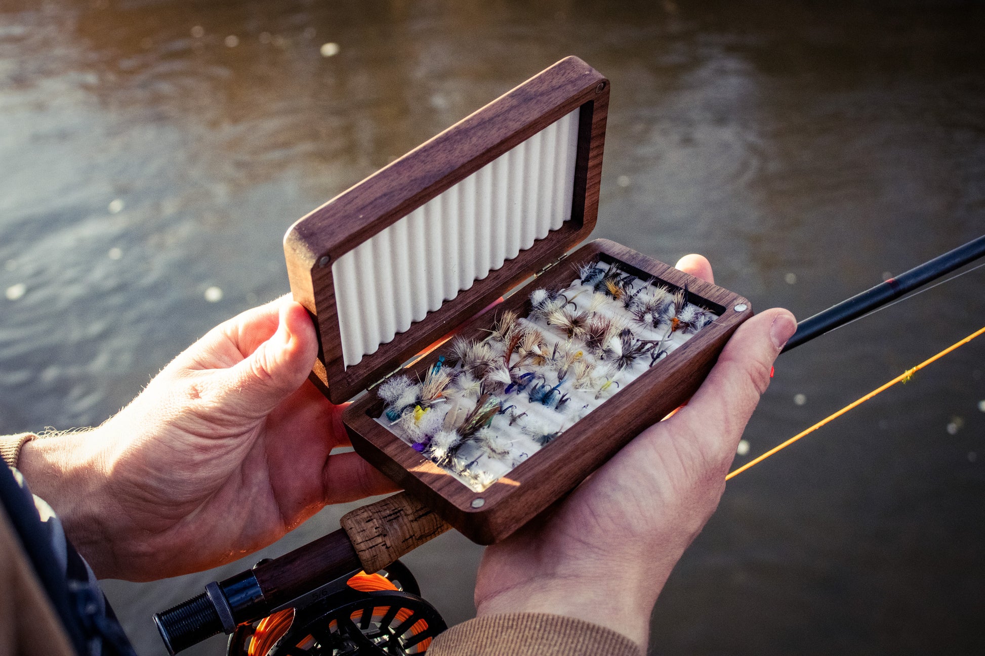 custom fly fishing boxes Walnut Wood Fly Box – Hobbs Handcrafted