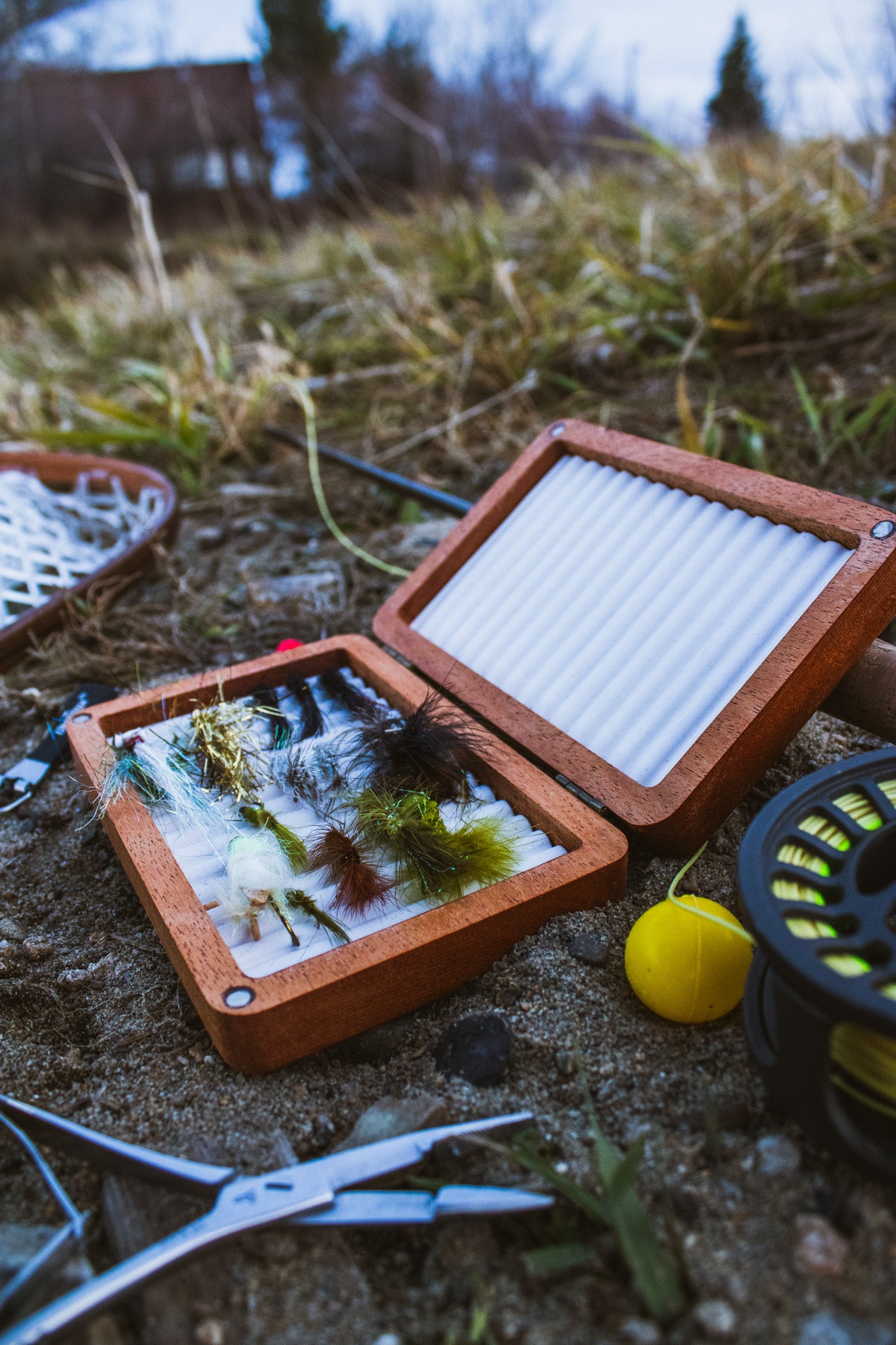 custom fly fishing boxes Mahogany Wood Fly Box