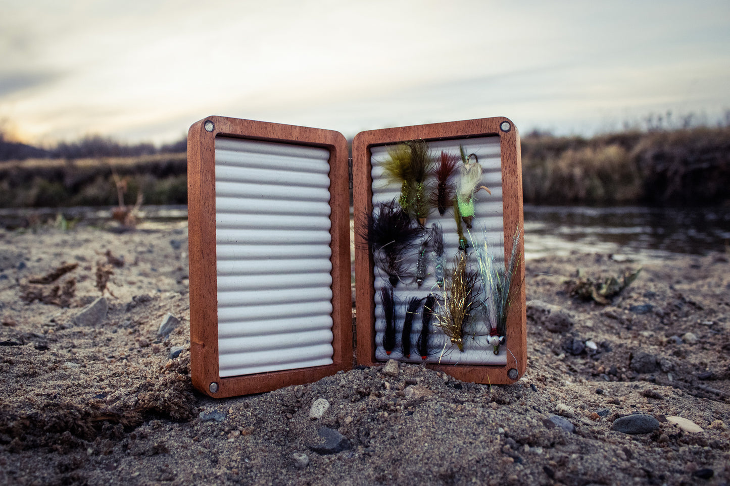 Mahogany Wood Fly Box