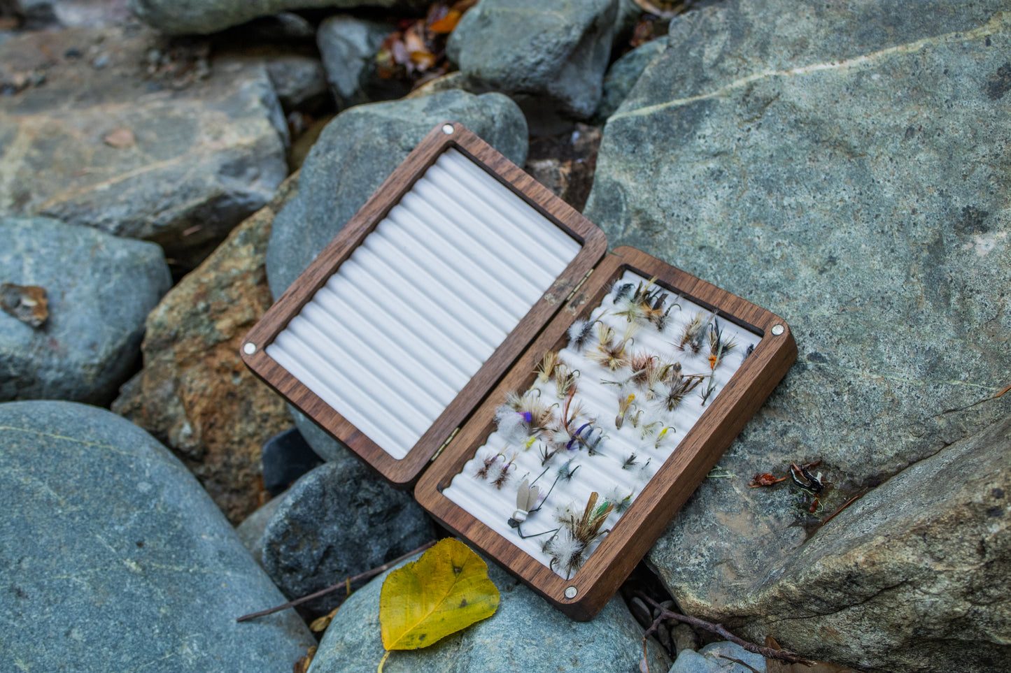 Walnut Wood Fly Box