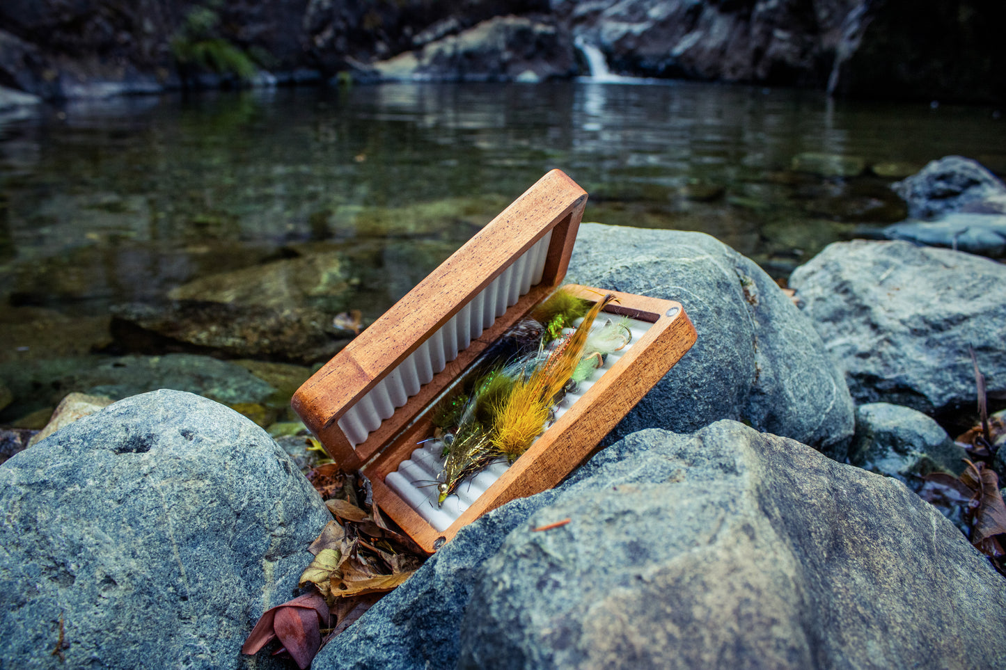 Mahogany Wood Fly Box