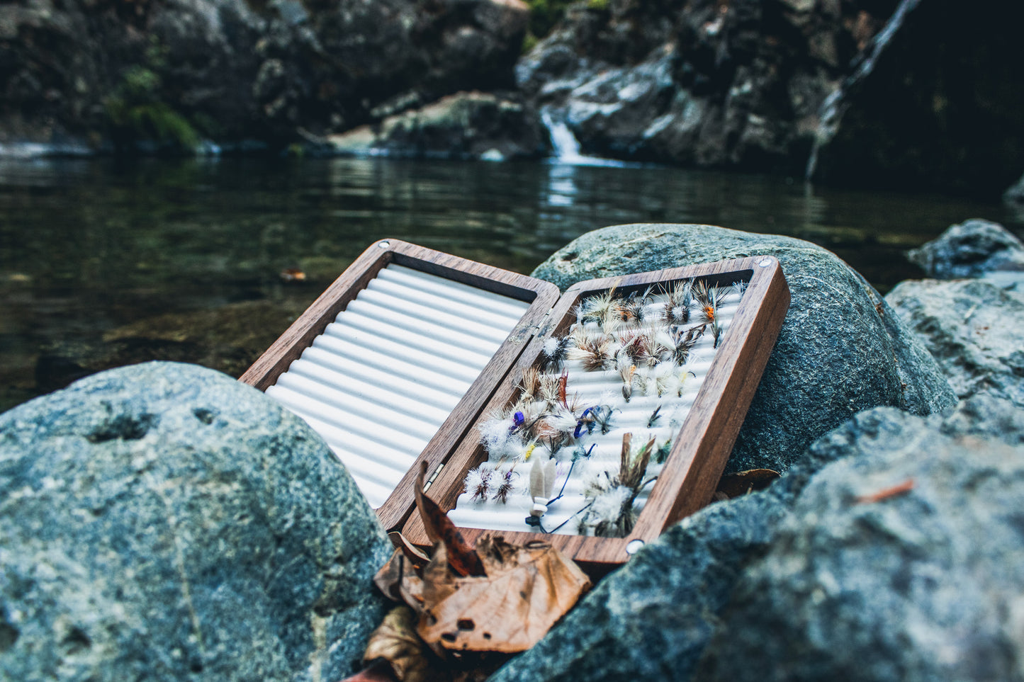 Walnut Wood Fly Box